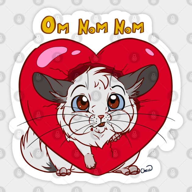 Valentine chinchilla Sticker by chezzepticon